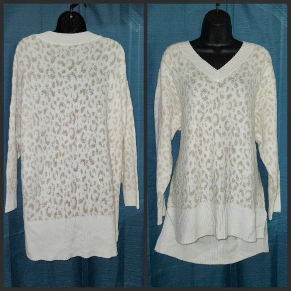 Nine West Cream Leopard Sweater - Picture 2 of 5